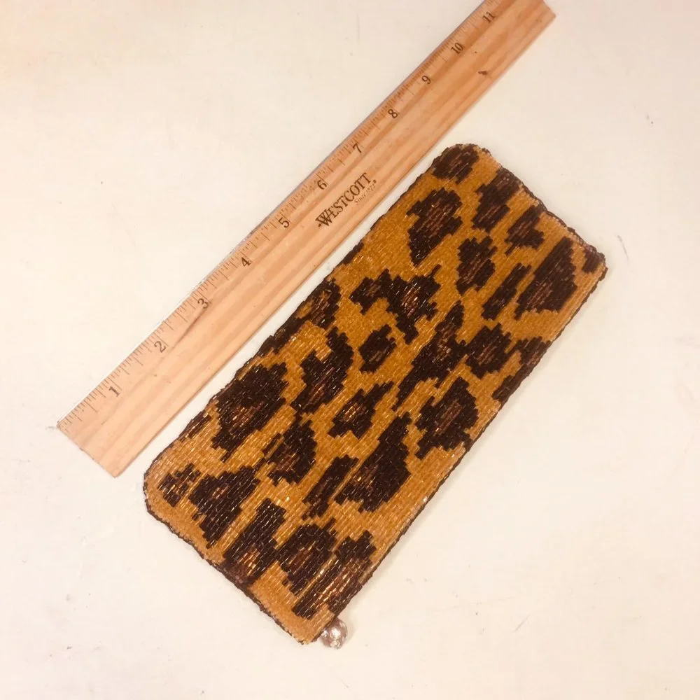 Neiman Marcus Beaded Leopard Clutch